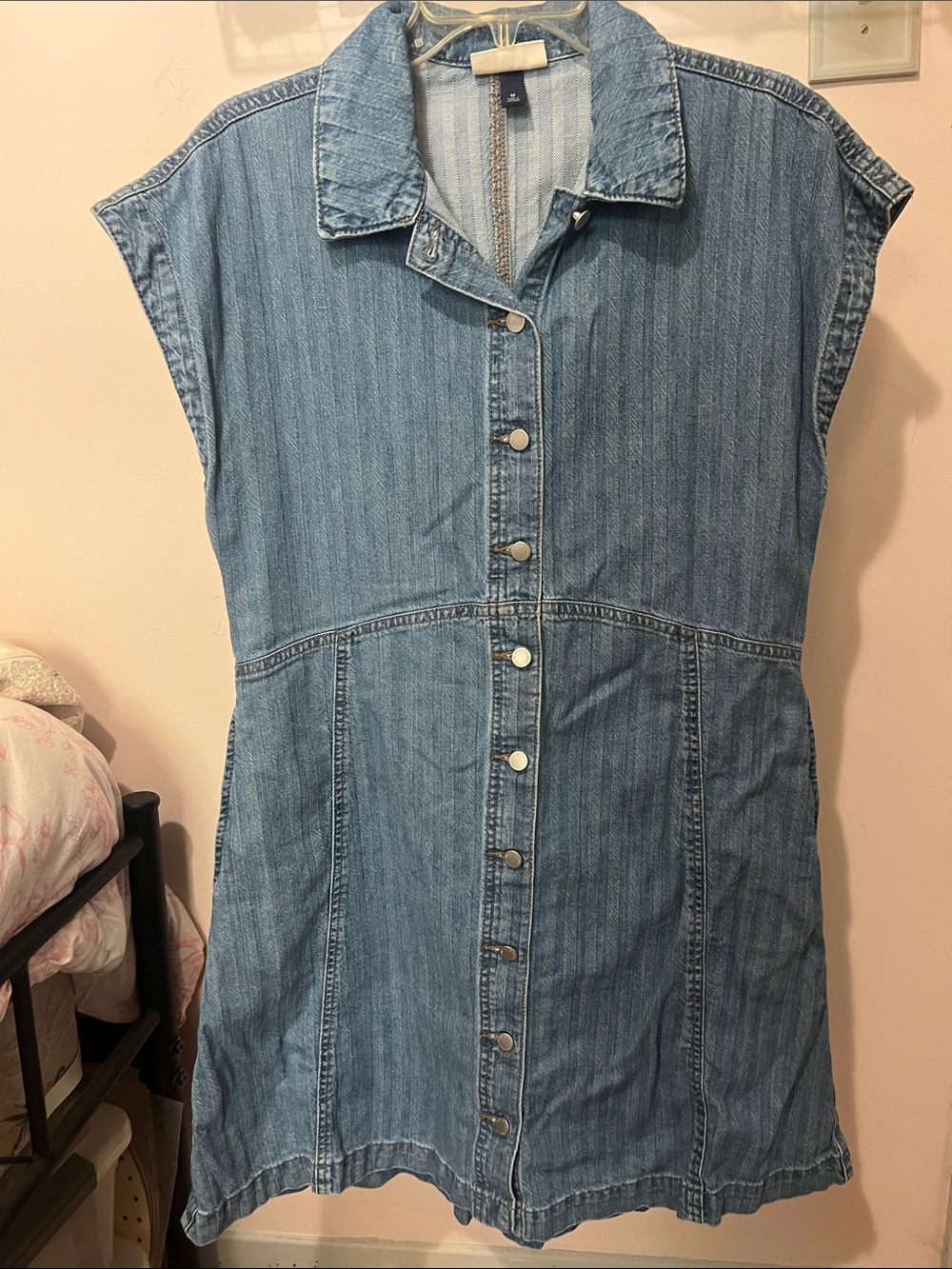 Universal Thread Light Blue Denim Button-Front Mini Dress
